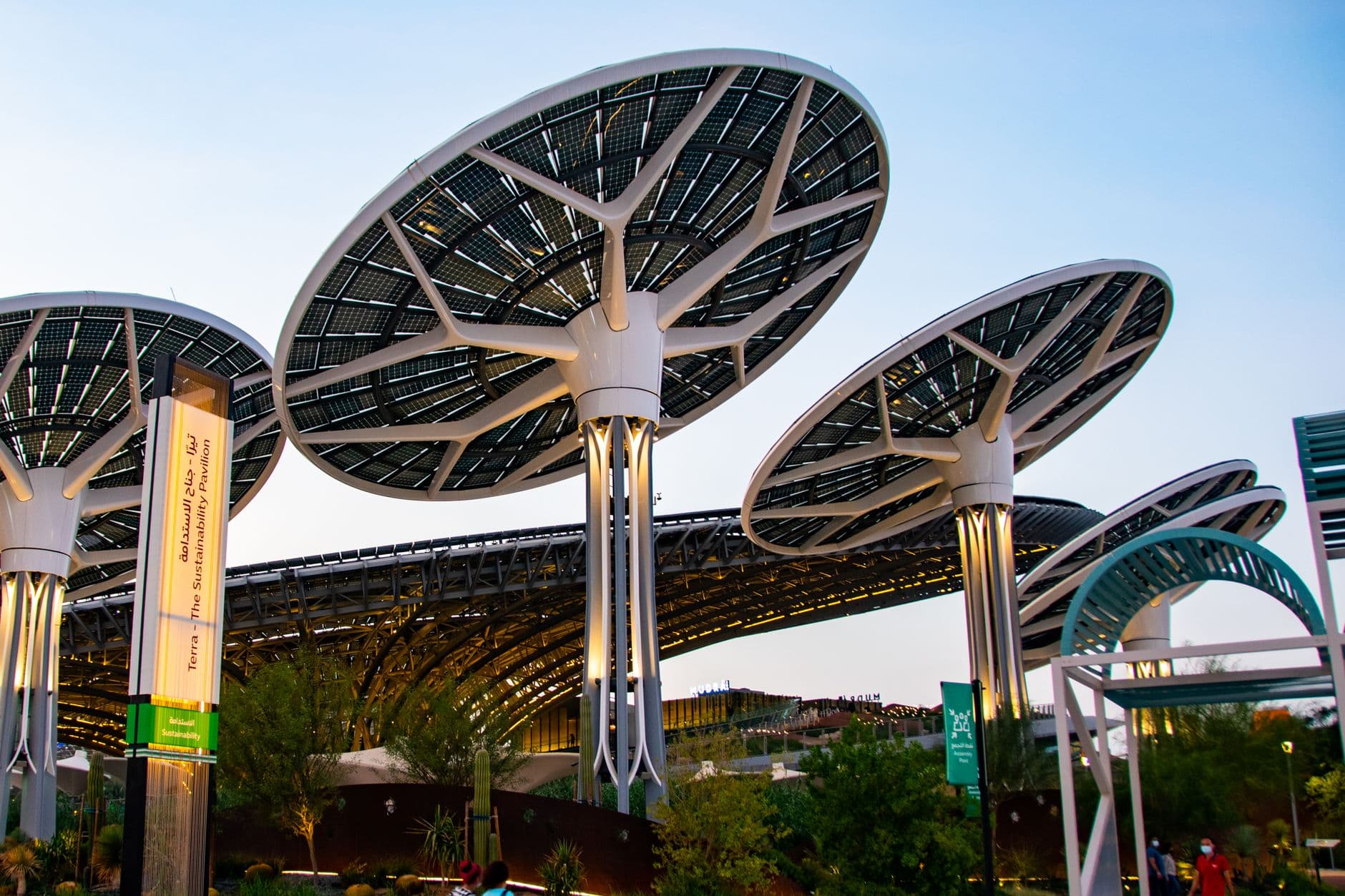 Modern solar panel structures in Dubai, United Arab Emirates